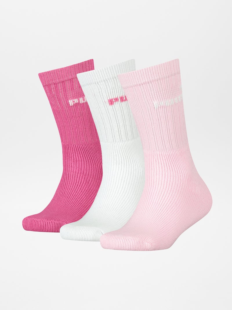 Lot de 3 paires de chaussettes 'Puma' Rose - Kiabi