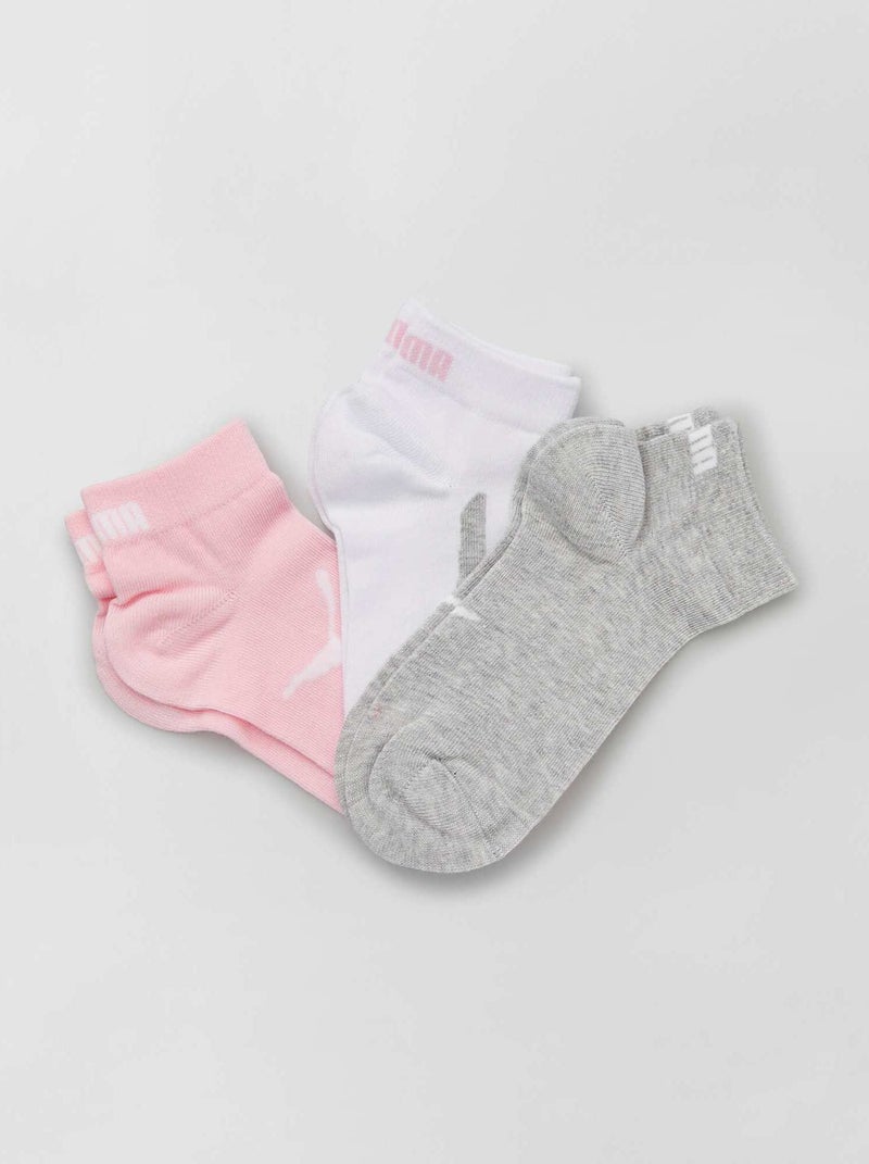 Lot de 3 paires de chaussettes 'Puma' rose/blc/gris - Kiabi