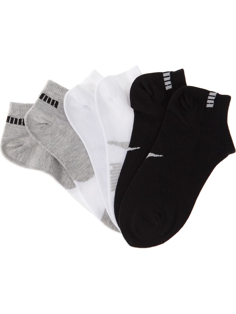Lot de 3 paires de chaussettes 'Puma' tige courte blanc/gris/noir - Kiabi