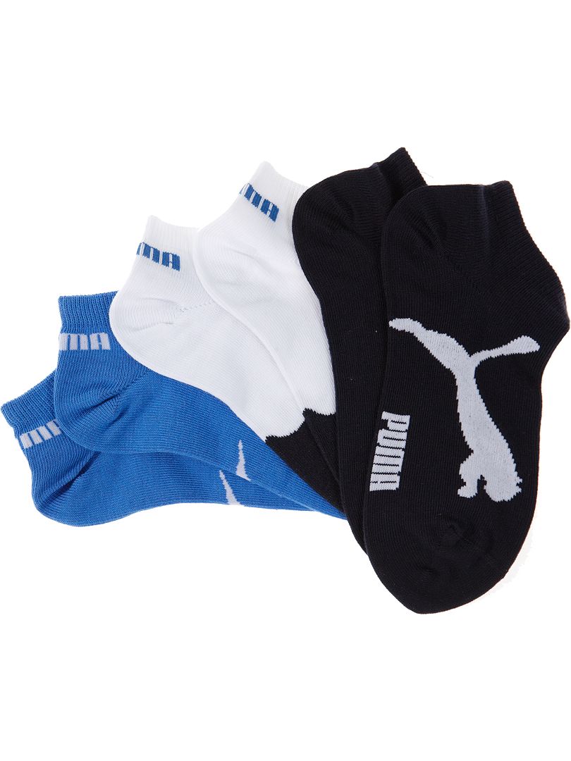 Lot de 3 paires de chaussettes 'Puma' tige courte bleu/blanc/marine - Kiabi