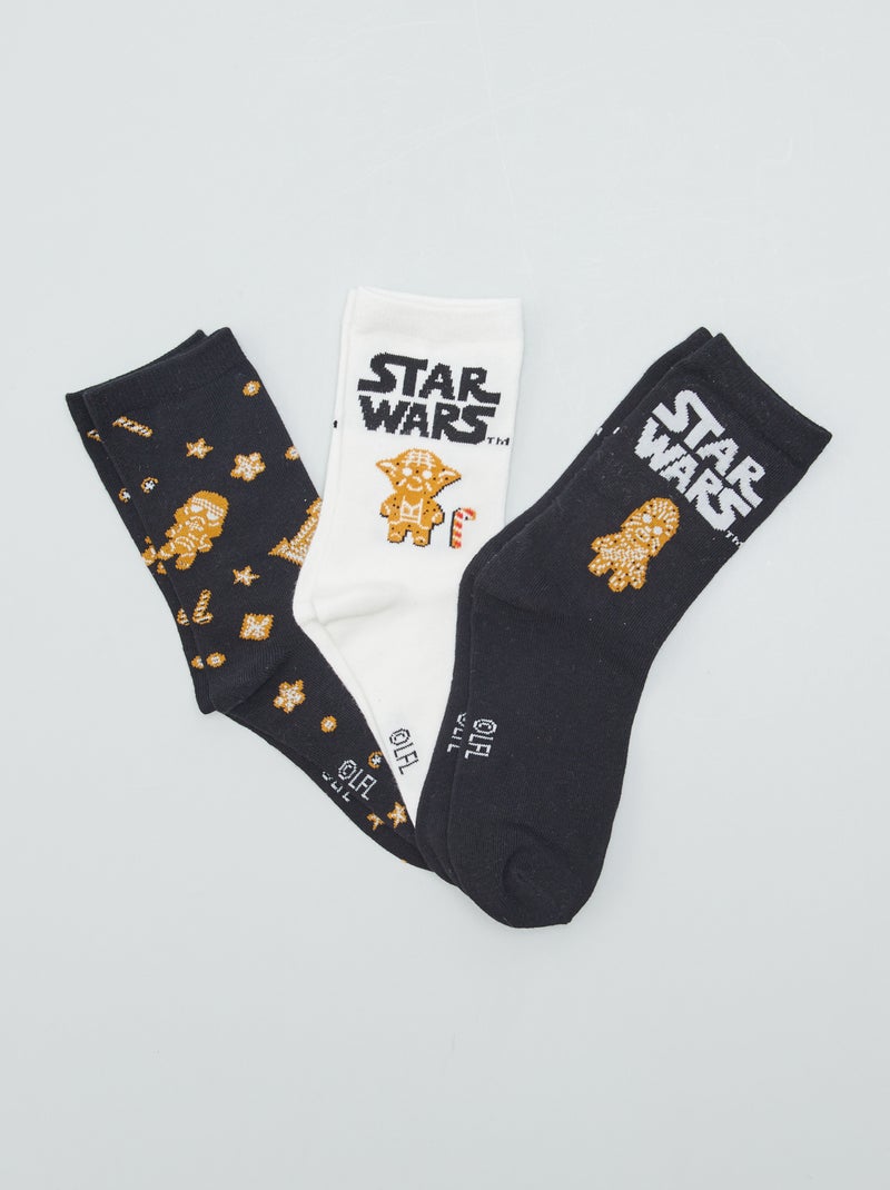 Lot de 3 paires de chaussettes 'Star Wars' Noir/blanc - Kiabi