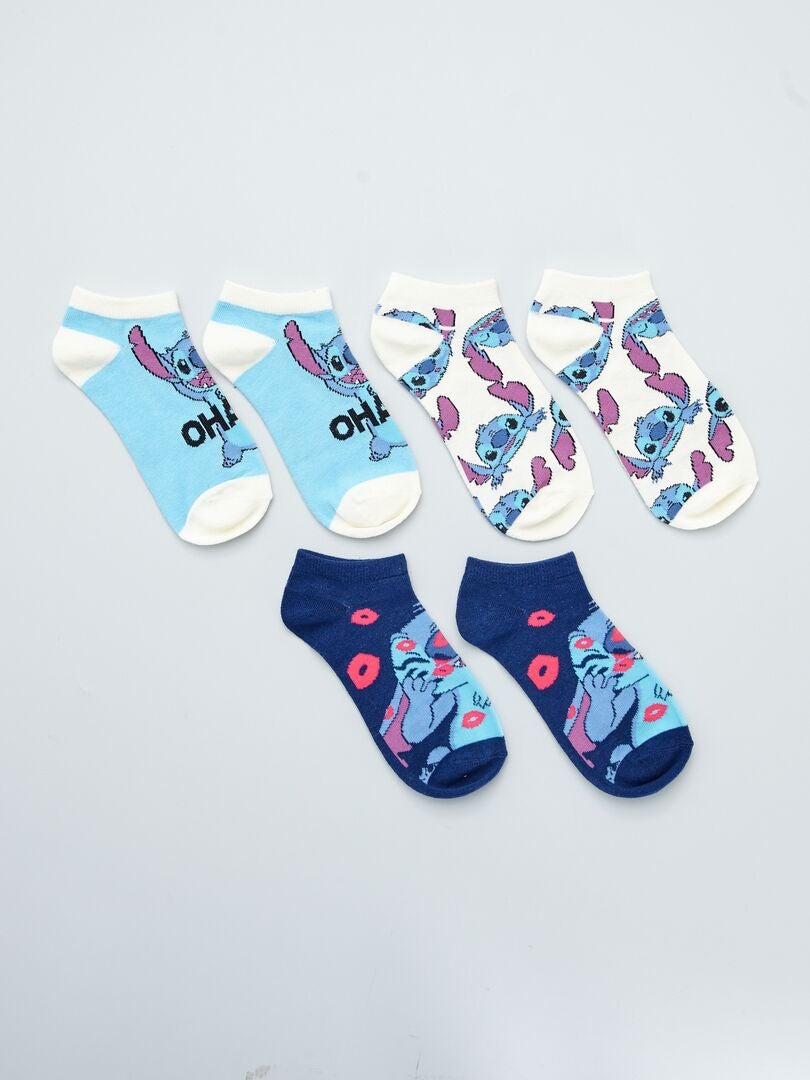 3 paires de chaussettes 'Stitch' - Bleu - Kiabi - 4.80€