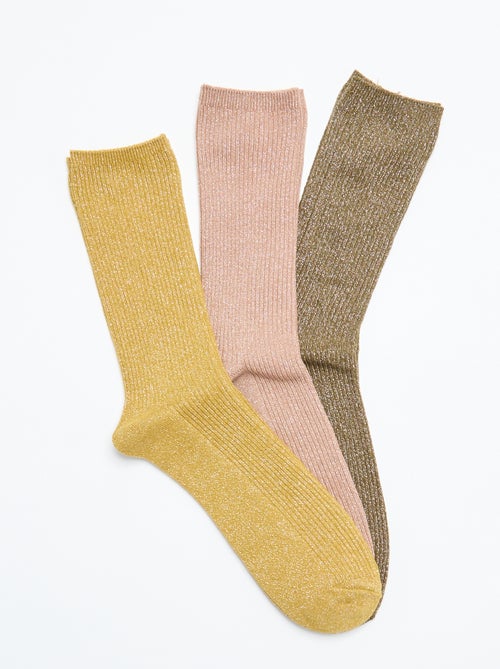 Lot de 3 paires de mi-chaussettes pailletées - Kiabi Lot de 3 paires de mi-chaussettes pailletées - Kiabi