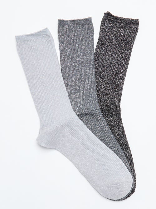 Lot de 3 paires de mi-chaussettes pailletées - Kiabi Lot de 3 paires de mi-chaussettes pailletées - Kiabi