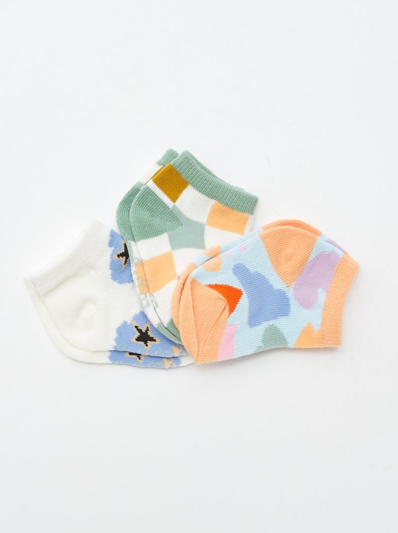 Lot de 3 paires de socquettes - Grafik Edition Multico - Kiabi