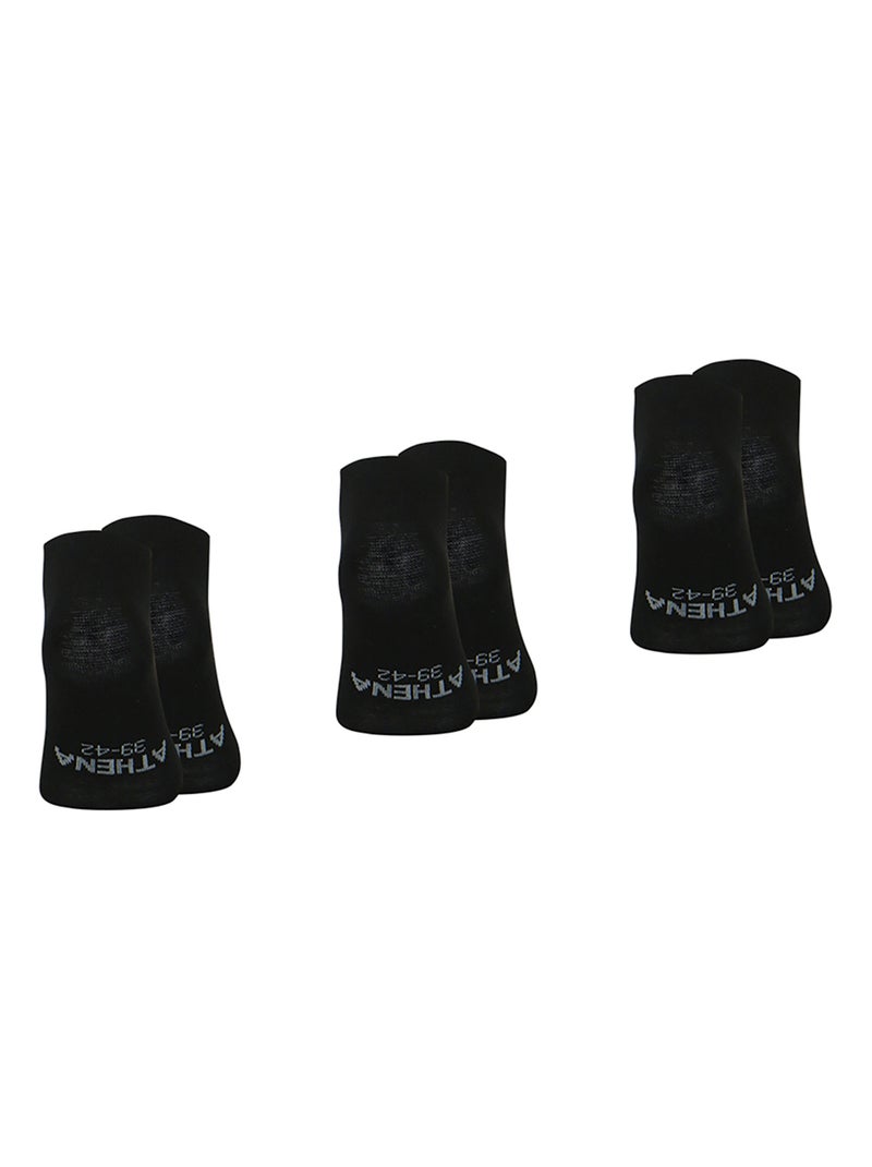 Lot de 3 paires de socquettes homme my petit prix athena Noir - Kiabi