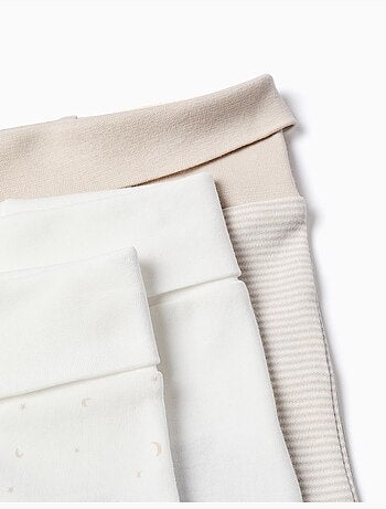 Lot de 3 pantalons à pieds en coton