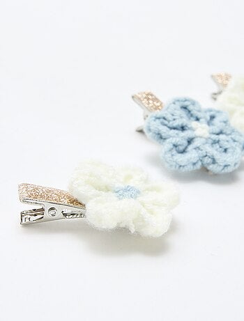 Lot de 3 pinces croco en macramé