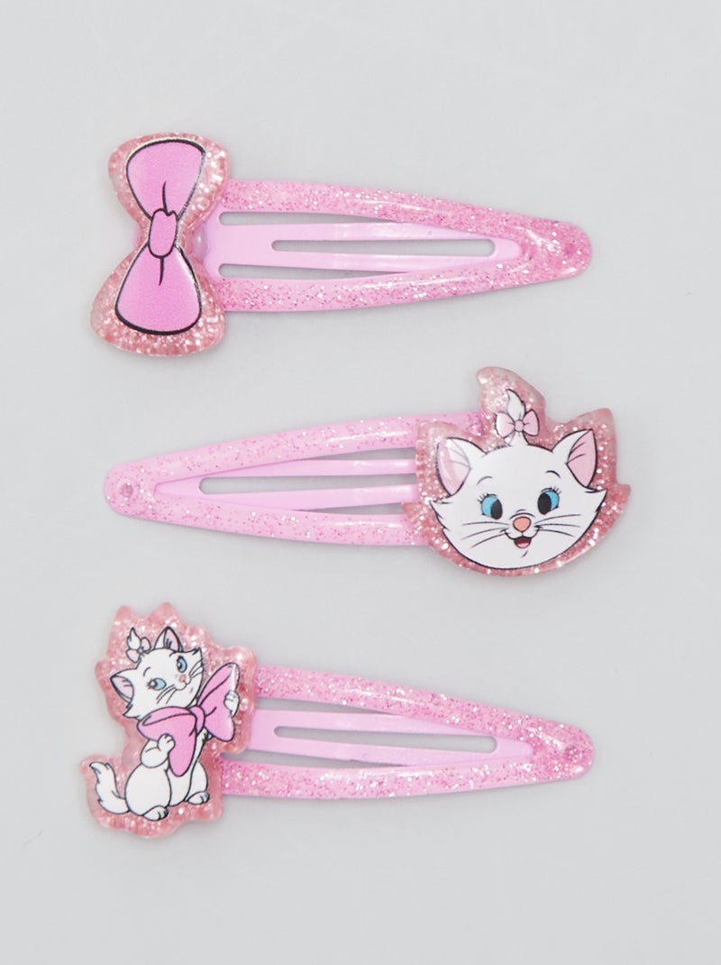 Lot de 3 pinces 'Disney' 'Marie' Rose - Kiabi