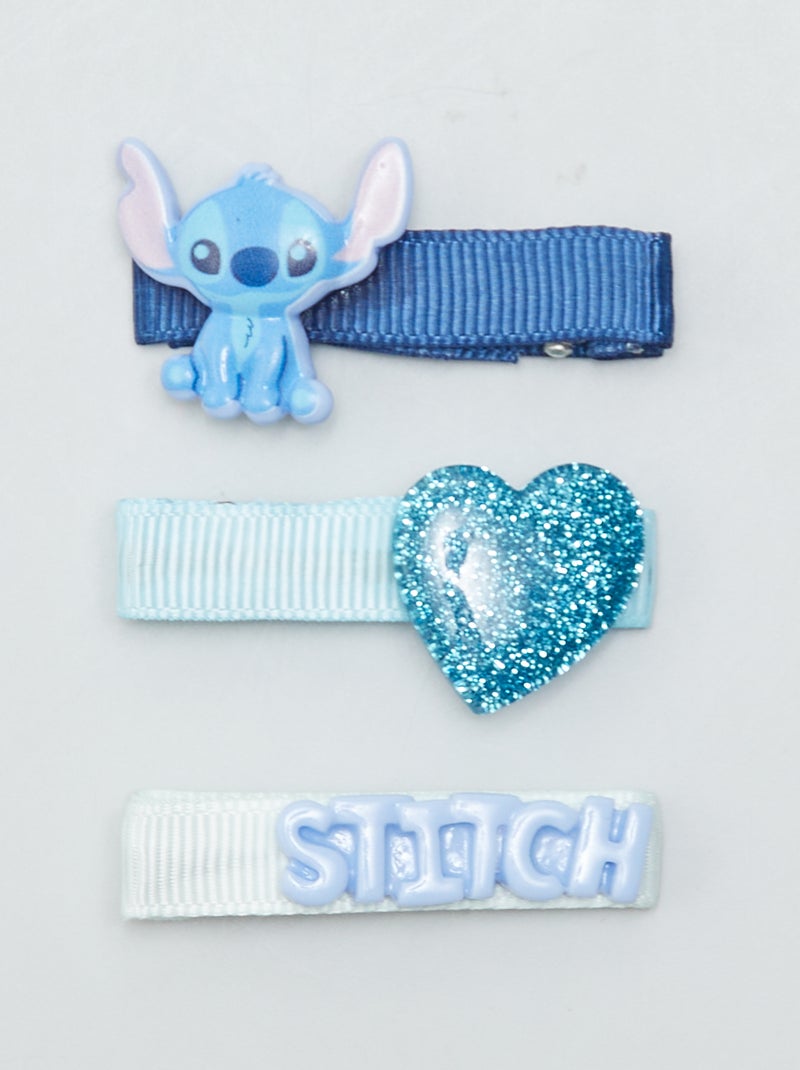 Lot de 3 pinces 'Stitch' de 'Disney' Bleu - Kiabi