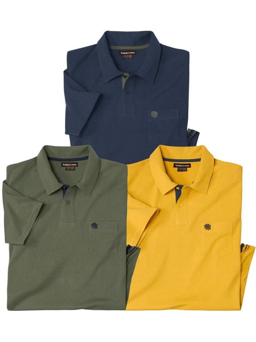 Lot de 3 polos coton atlas for men®   - atlas for men - Kiabi