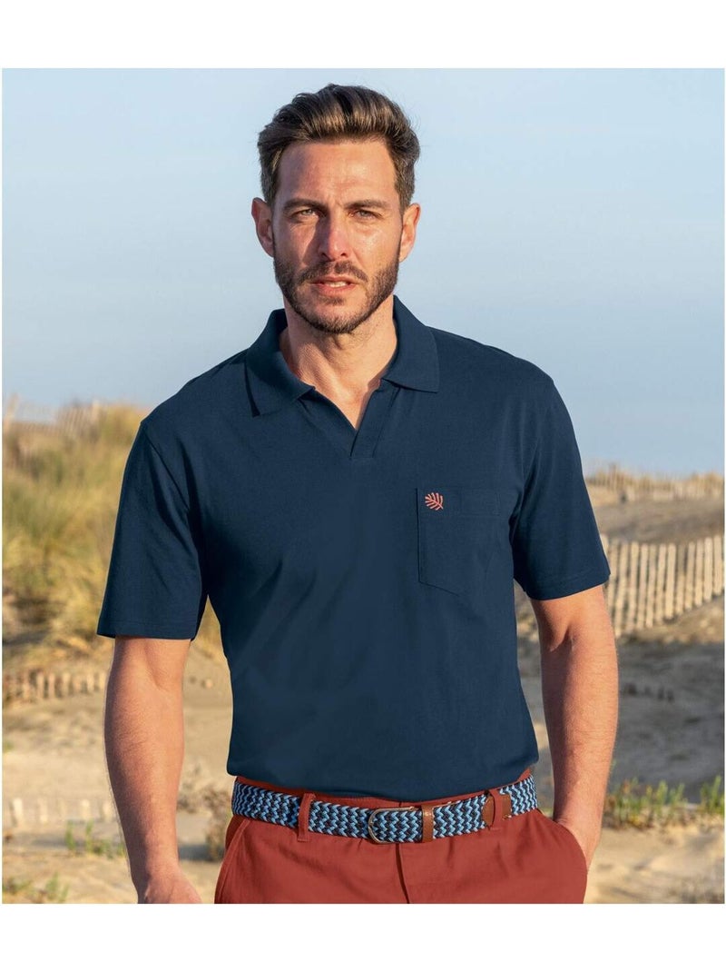 Lot de 3 polos coton sans boutons   - atlas for men Blanc Blanc Bleu - Kiabi