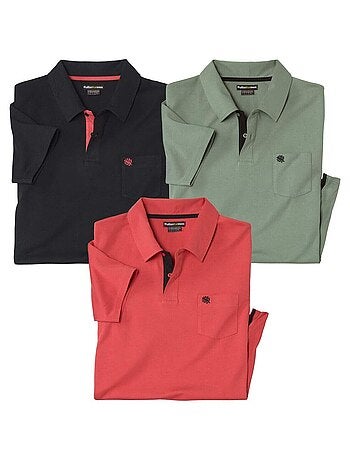 Lot de 3 Polos Coton Unis - ATLAS FOR MEN