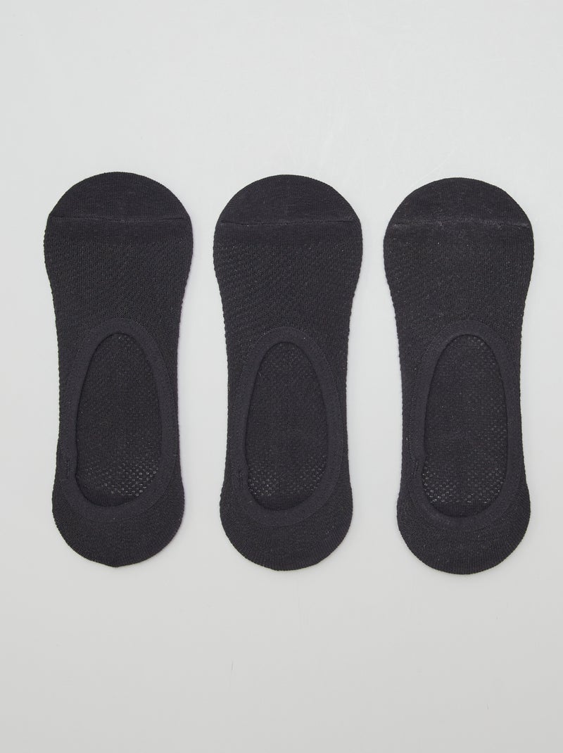 Lot de 3 protège-pieds en coton pour femme Noir - Kiabi
