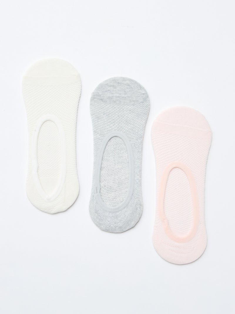 Lot de 3 protège-pieds en coton pour femme Rose - Kiabi
