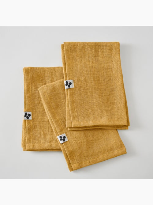 Lot de 3 serviettes de table  – lin lavé français – soline - Kiabi