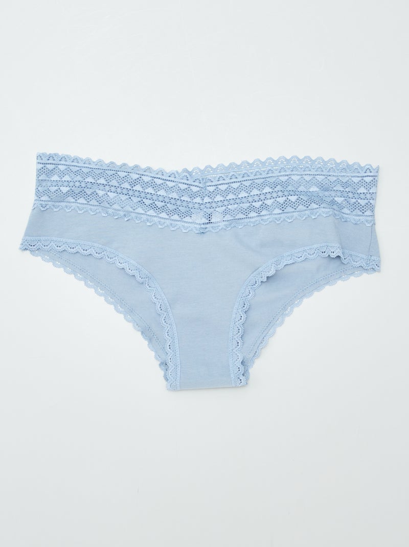 Lot de 3 shorties avec dentelle Bleu - Kiabi