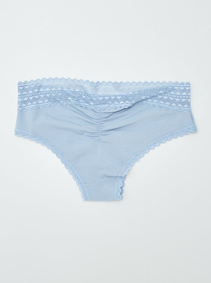 Lot de 3 shorties avec dentelle Bleu - Kiabi