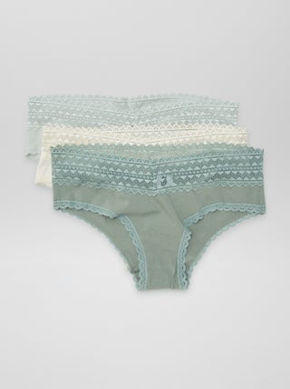 Lot de 3 shorties avec dentelle