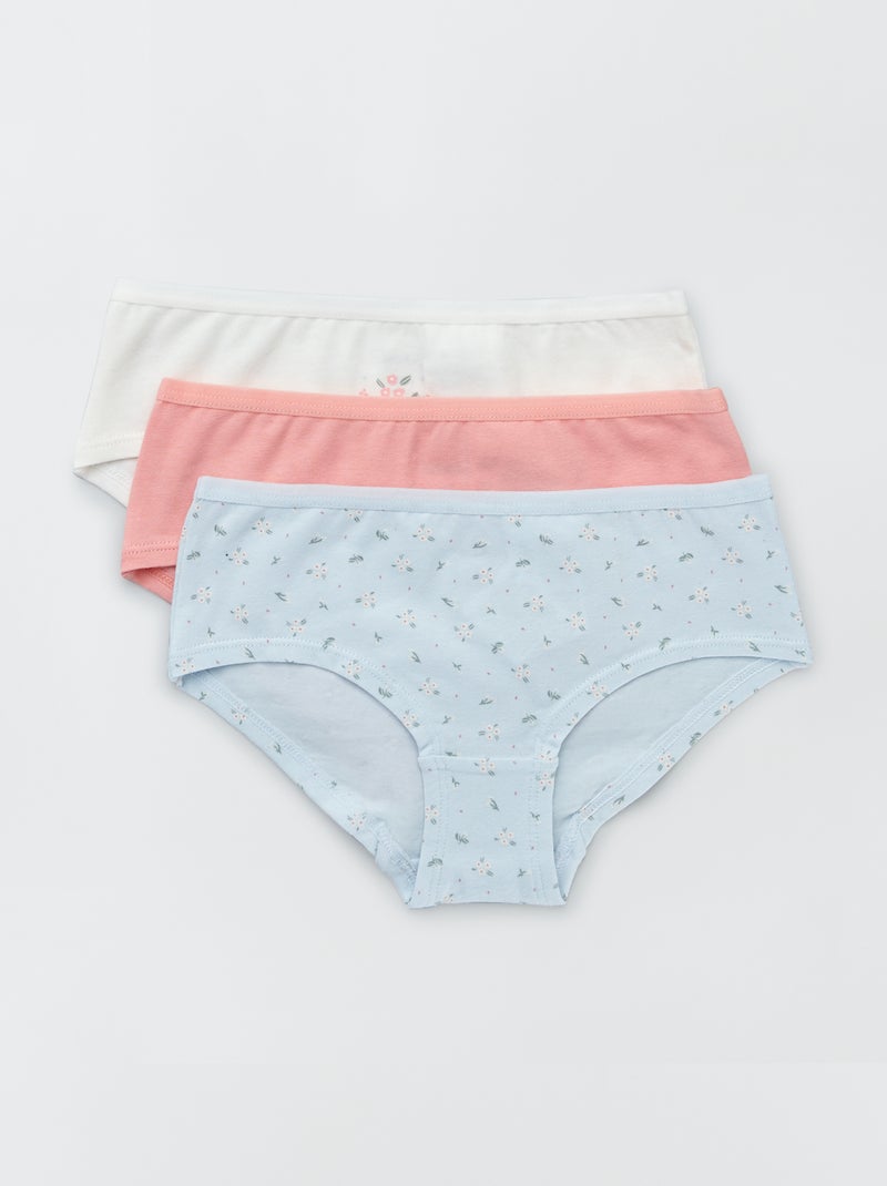 Lot de 3 shorties Bleu/blanc/rose - Kiabi