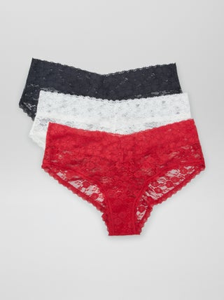 Lot de 3 shorties dentelle