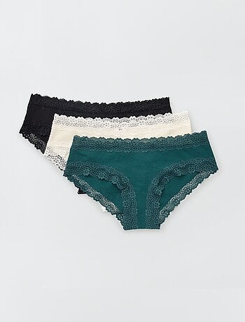 Lot de 3 shorties fines côtes