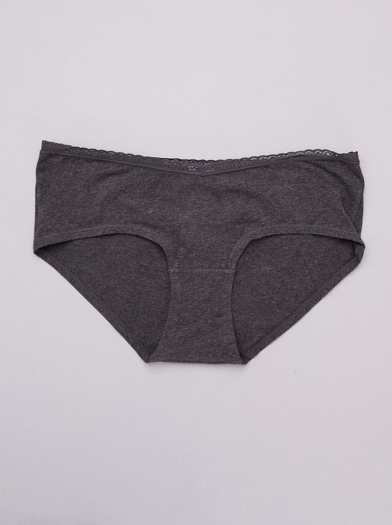 Lot de 3 shorties maternité noir/gris clair/gris foncé - Kiabi