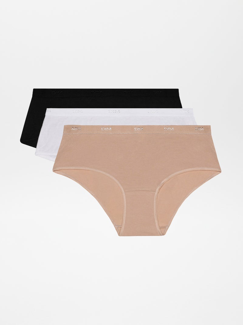 Lot de 3 shorties unis 'DIM' Blanc - Kiabi