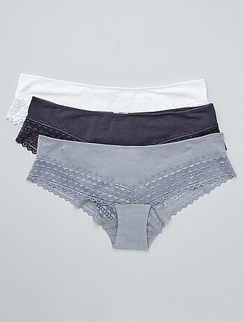 Lot de 3 shorty avec dentelle