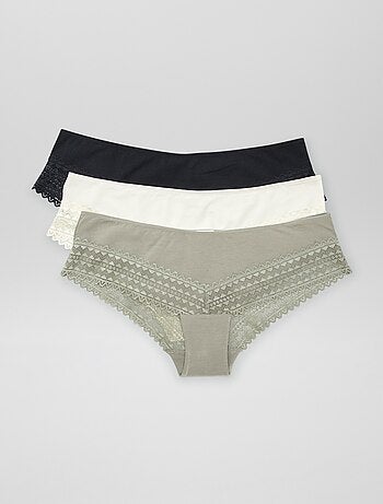Lot de 3 shorty avec dentelle