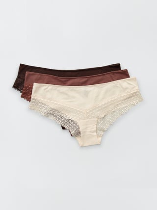 Lot de 3 shorty avec dentelle