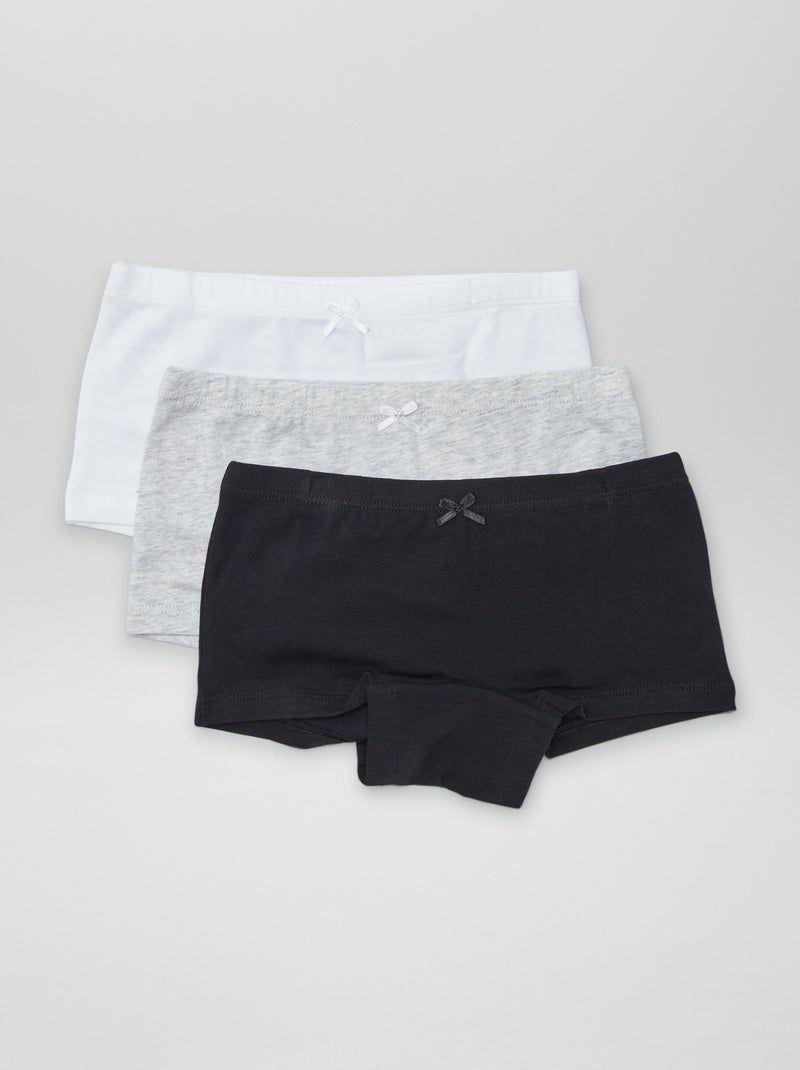 Lot de 3 shortys Blanc/noir - Kiabi