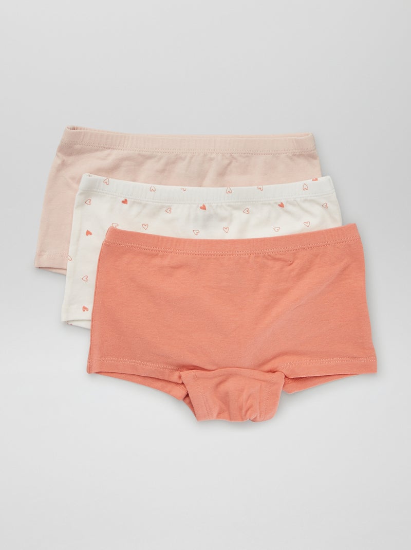 Lot de 3 shortys Blanc/rose/orange - Kiabi