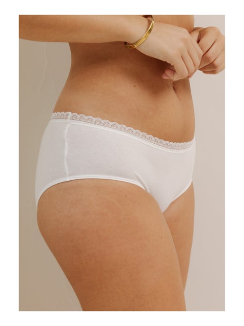 Lot de 3 shortys en coton et dentelle - Kiabi