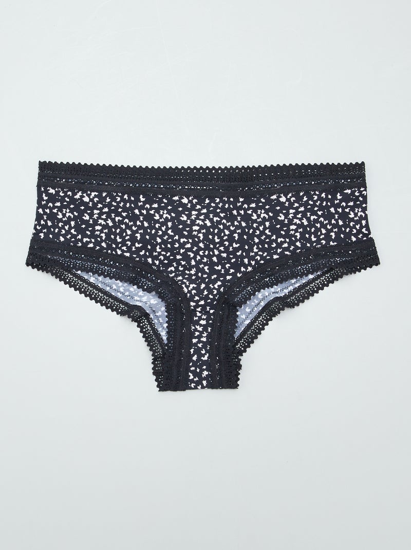 Lot de 3 shortys en microfibre imprimé Noir - Kiabi