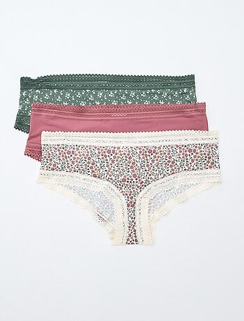 Lot de 3 shortys en microfibre imprimé