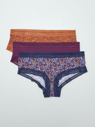 Lot de 3 shortys en microfibre imprimé