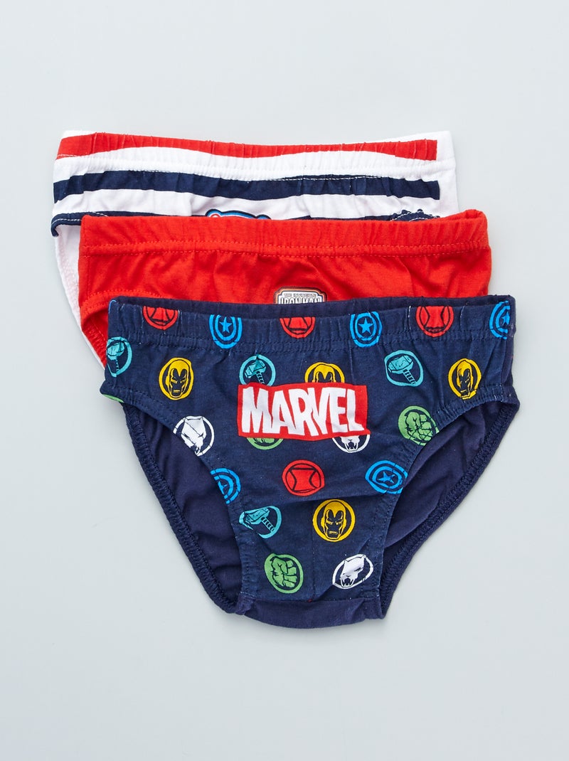 Lot de 3 slips 'Avengers' Rouge/bleu - Kiabi