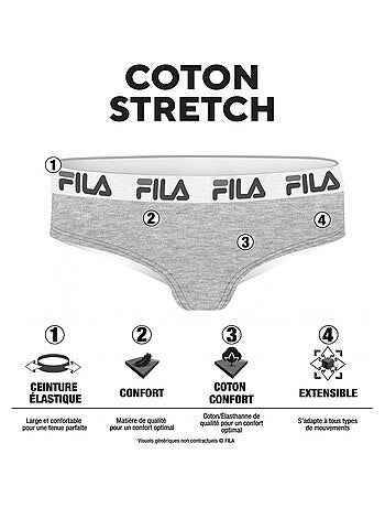Lot de 3 slips coton femme fila