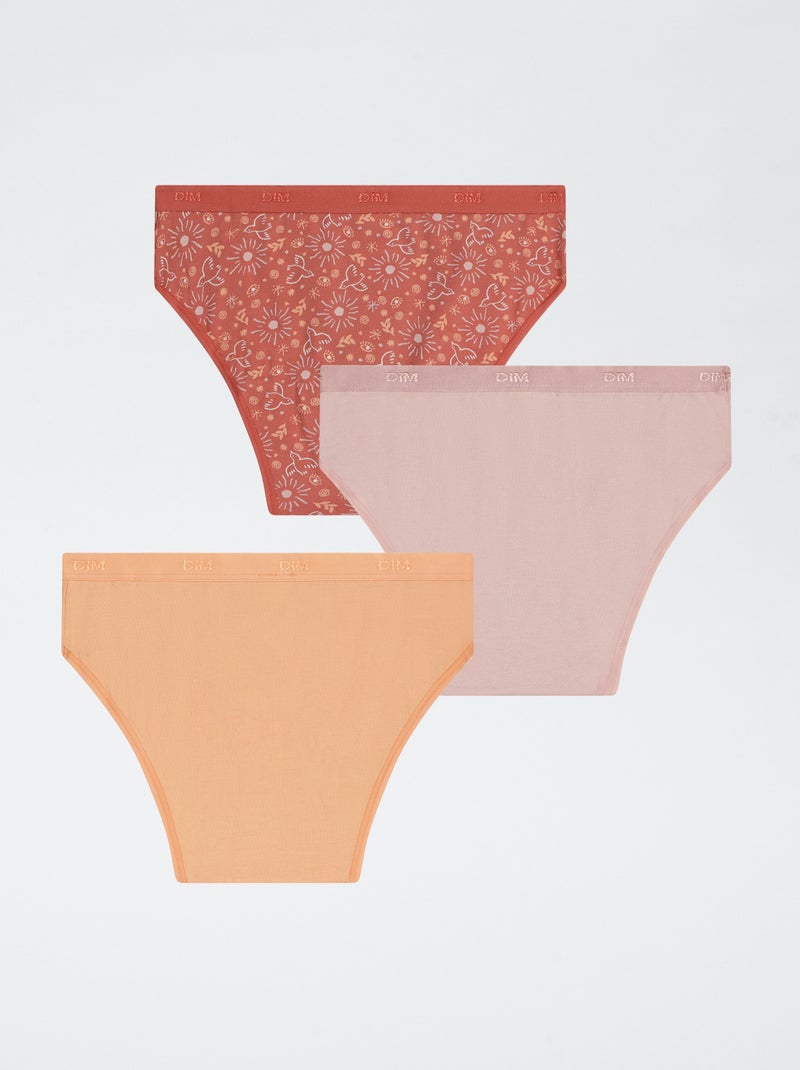Lot de 3 slips 'DIM' en coton uni Jaune - Kiabi