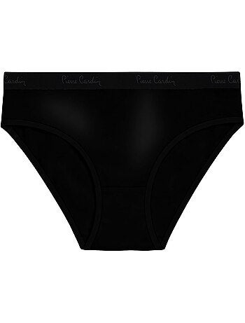 Lot de 3 slips femme en coton uni ceinture fine 2cm pck37 pierre cardin