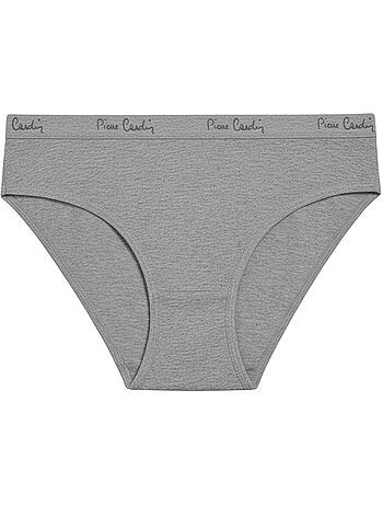 Lot de 3 slips femme en coton uni et imprimé ceinture fine 2cm bgp pierre cardin