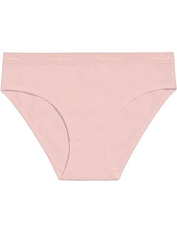 Lot de 3 slips femme en coton uni et imprimé ceinture fine 2cm bgp pierre cardin