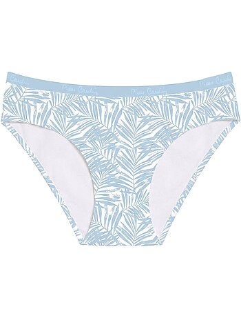Lot de 3 slips femme en coton uni et imprimé ceinture fine 2cm pck1 pierre cardin