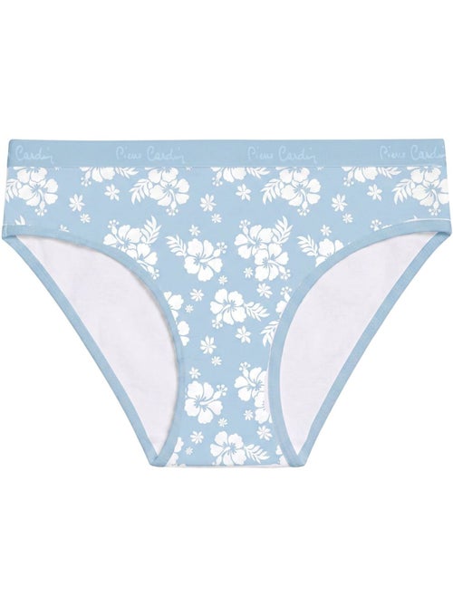 Lot de 3 slips femme  en coton uni et imprimé ceinture fine 2cm pck1 pierre cardin - Kiabi