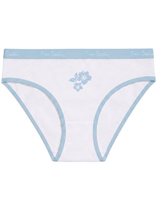 Lot de 3 slips femme  en coton uni et imprimé ceinture fine 2cm pck1 pierre cardin - Kiabi