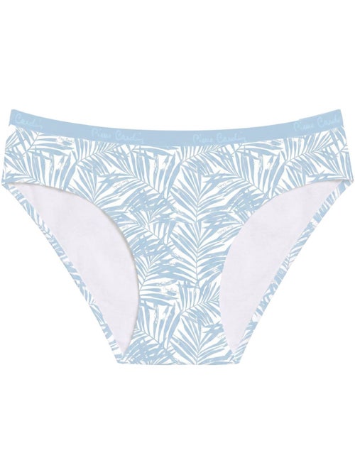Lot de 3 slips femme  en coton uni et imprimé ceinture fine 2cm pck1 pierre cardin - Kiabi