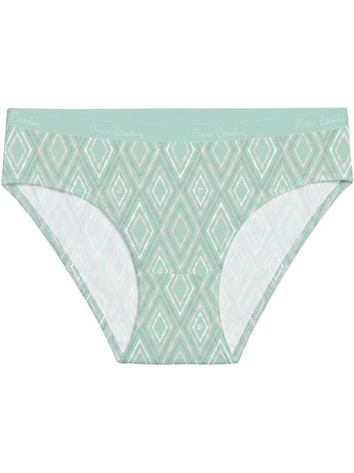 Lot de 3 slips femme  en coton uni et imprimé ceinture fine 2cm pck12 pierre cardin - Kiabi