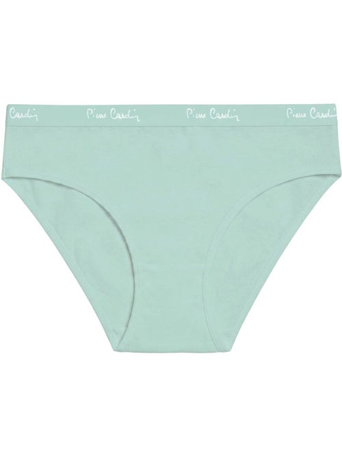 Lot de 3 slips femme  en coton uni et imprimé ceinture fine 2cm pck12 pierre cardin - Kiabi