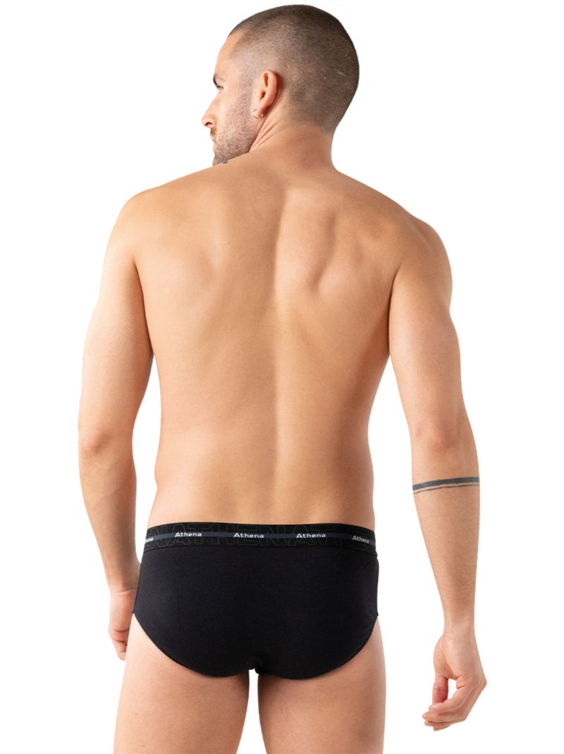 Lot de 3 slips homme 720 stretch coton athena Noir Noir Bleu - Kiabi